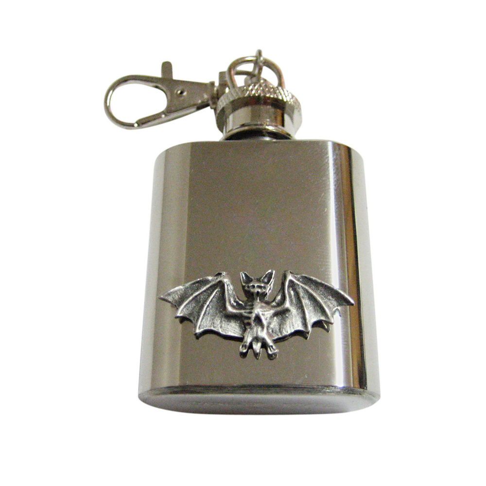 Small Pewter Bat Keychain Flask - image 1